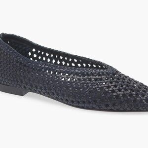 Madewell Mylie Ballet Flat Handwoven Juniper Berry Blue Leather Women's Size 7.5